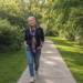 Photo of me walking the path through my neighborhood.