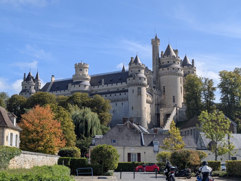 A view of the Château de Pierrefonds from the carpark below.